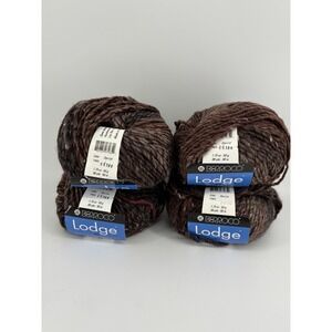Berroco Lodge Yarn Lot of 4 Wool Blend Tweed Marl Brown 392 Yds Color 7465